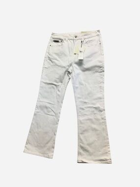 NWT Calvin Klein Jeans High Rise Flare Leg Crop Jeans White Womens Size 30r